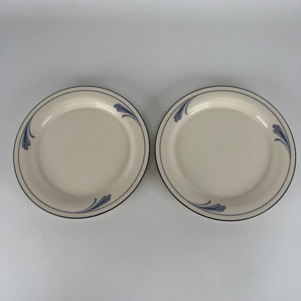 Lenox Chinastone Blue Brushstrokes Bread Plates Lot of 2 Made in USA